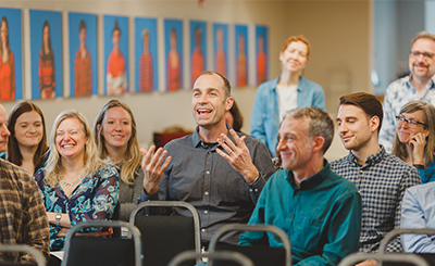 people talking and laughing at a CESI event