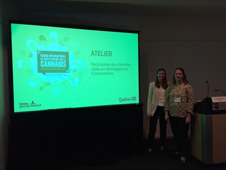 Karen Nelson and Kyley Alderson at the International Public Health Forum on Cannabis