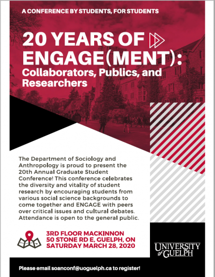 Event poster for the ENGAGE conference, with the headline "20 years of Engage(ment): Collaborators, Publics, and Researchers"