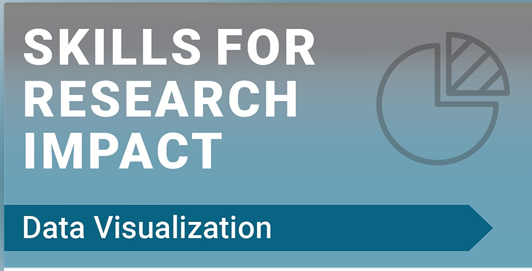 The words, "Skills for Research Impact: Data Visualization" on a blue background.