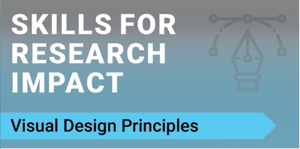 Image of a scale beside the words: "Skills for Research Impact: Visual Design Principles"