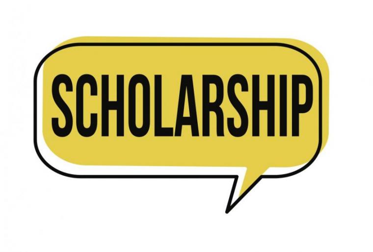 Speech bubble containing the word scholarship