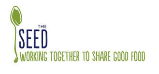 The SEED logo with text 'working together to share good food'