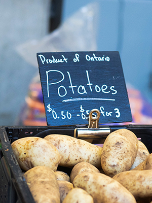 Ontario potatoes for sale on a sliding scale