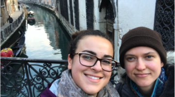 A photo of Sonia Zawitkowski and Brianna Wilson in Italy.
